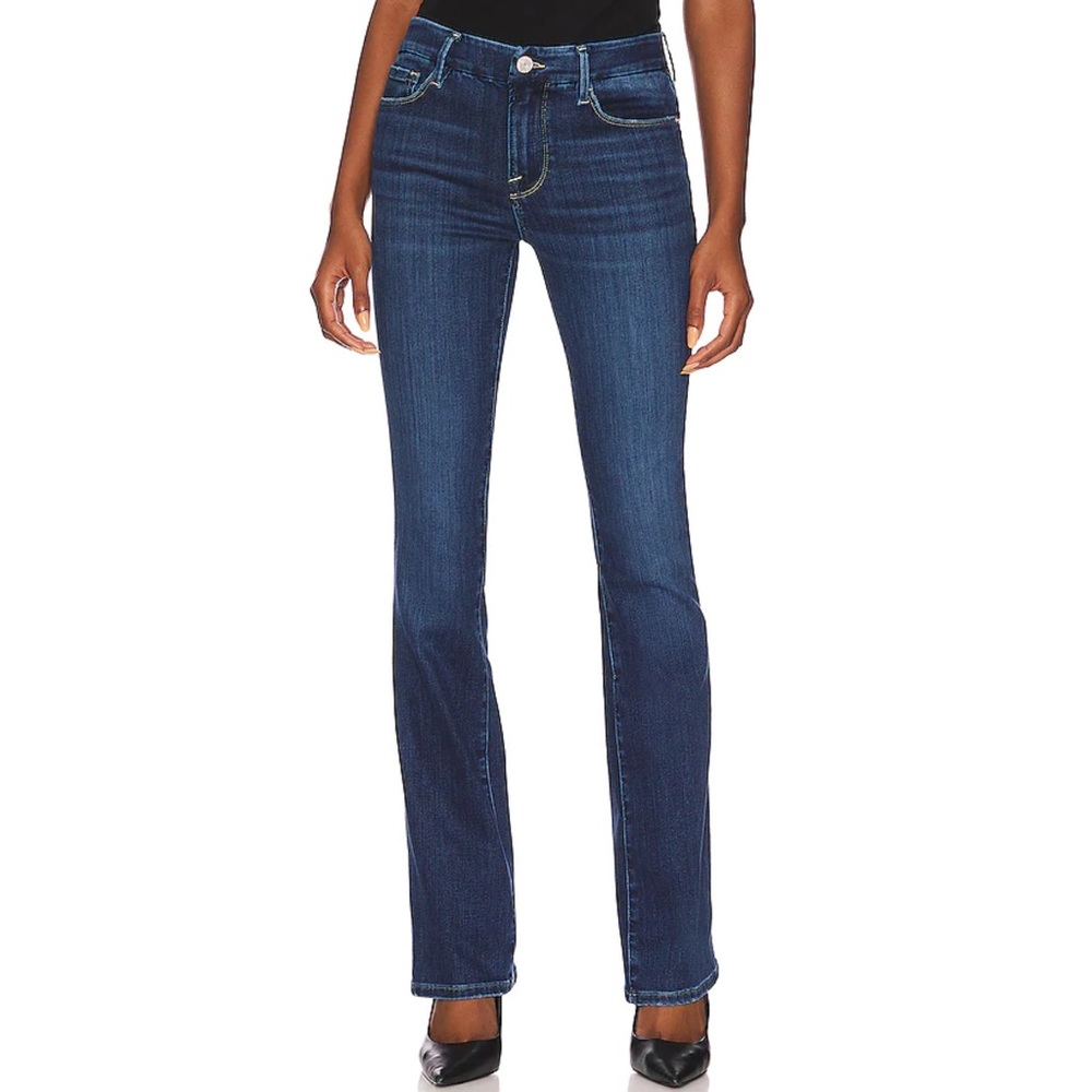 FRAME DENIM Revolve Dark Wash Le Mini Crop Boot Mid Rise Denim Jeans Size 25